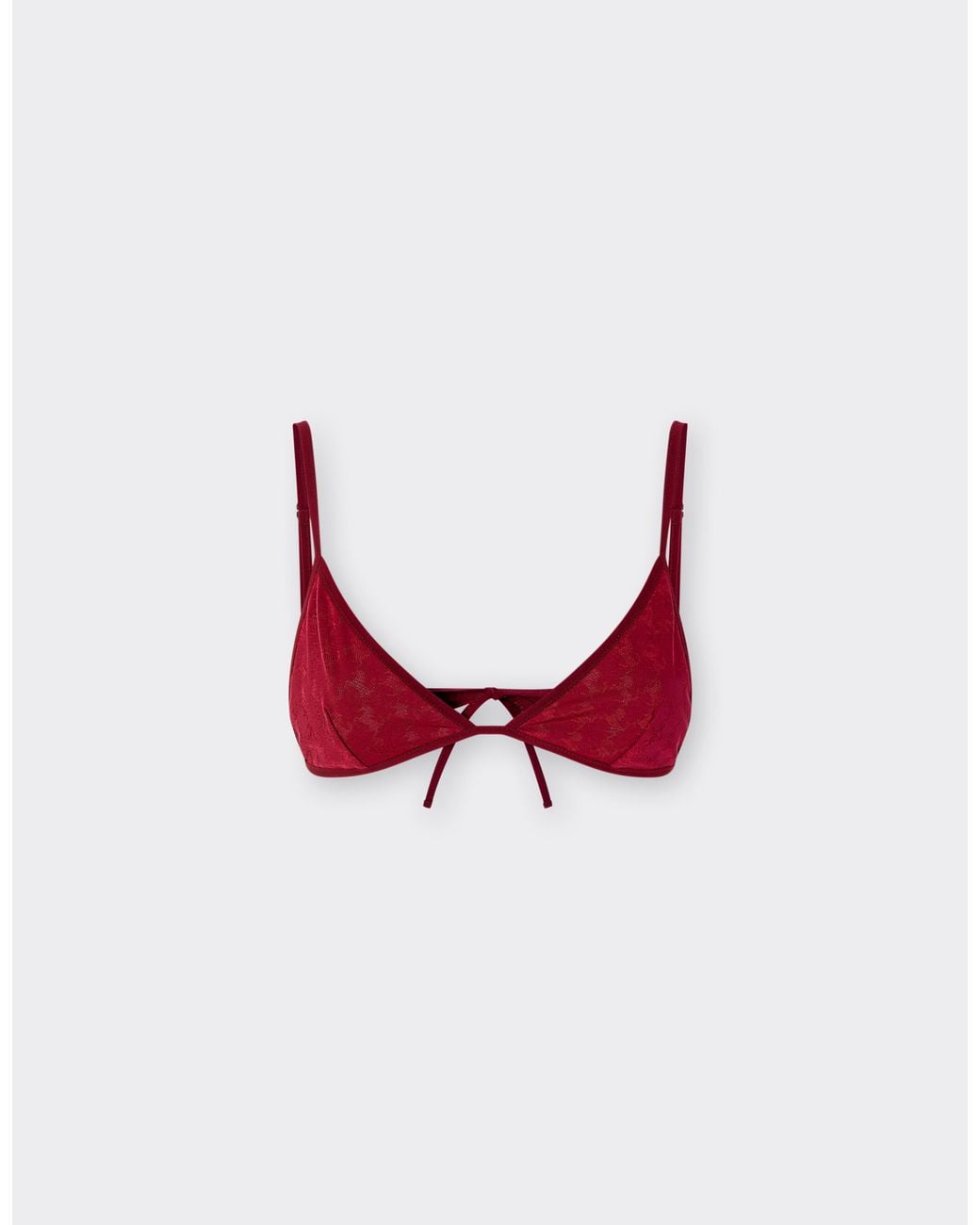 Ferrari Red Triangle Bikini Top With Prancing Horse Motif