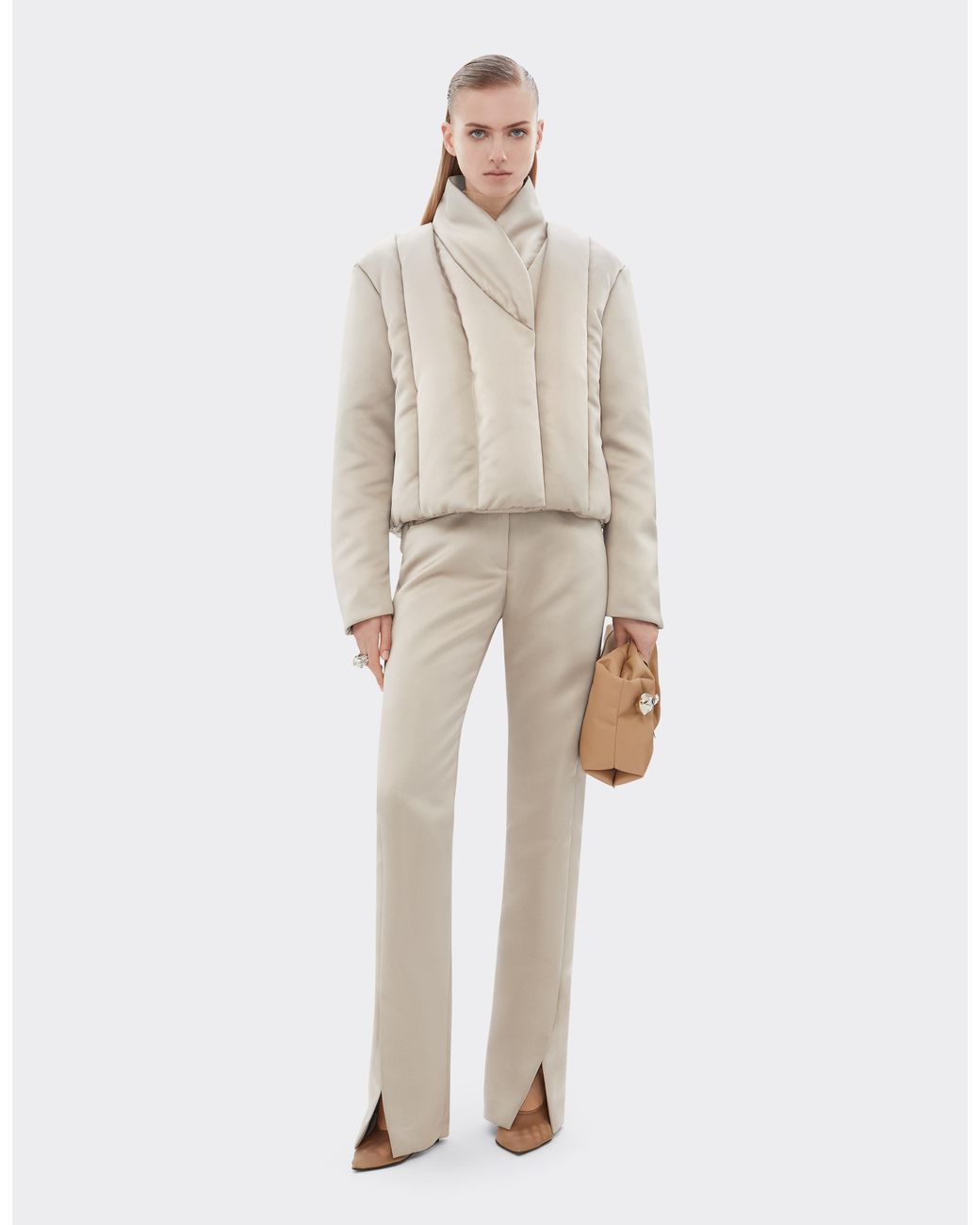 Ferrari White Padded Duchesse Satin Blouson