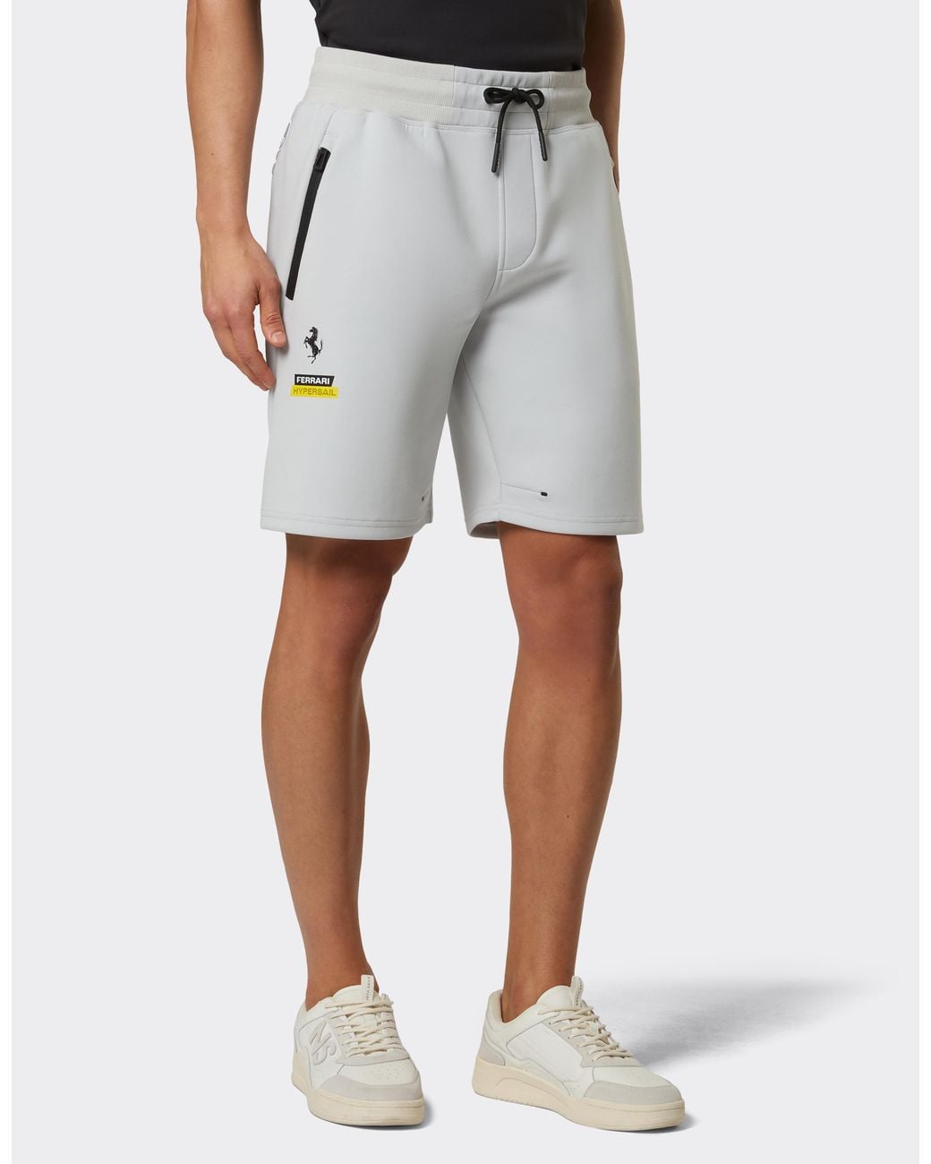 Ferrari White Hypersail Scuba Bermuda Shorts for men