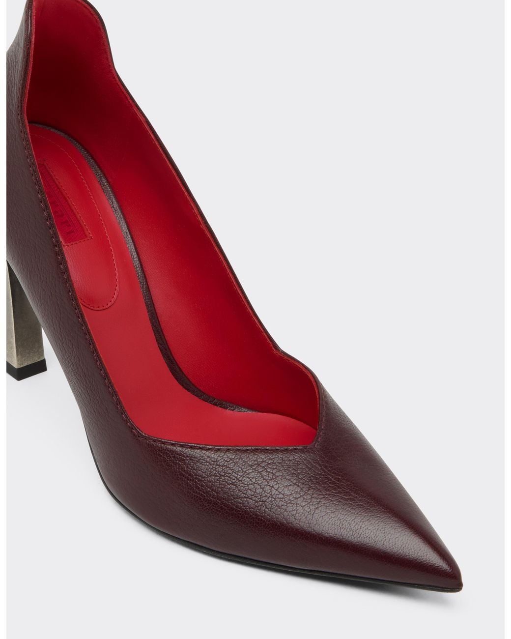 Ferrari Purple Leather Pumps With Heel