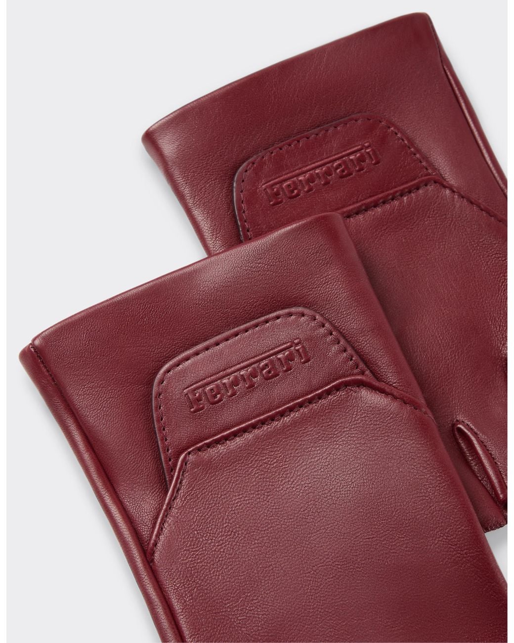 Ferrari Red Fingerless Leather Gloves