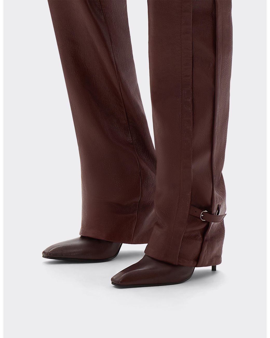 Ferrari Brown Straight-Leg Leather Trousers