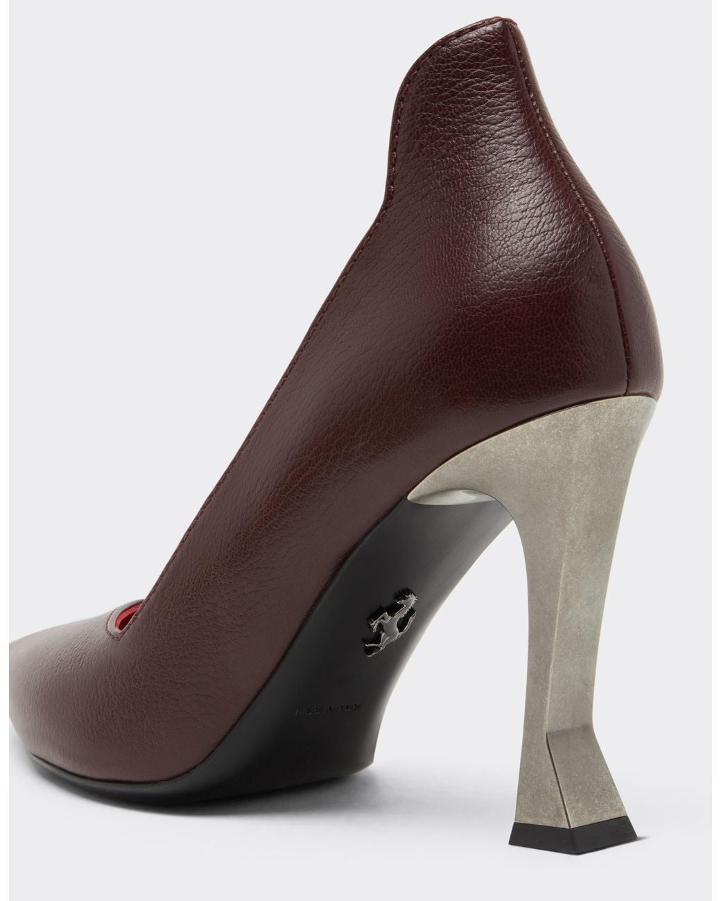 Ferrari Purple Leather Pumps With Heel