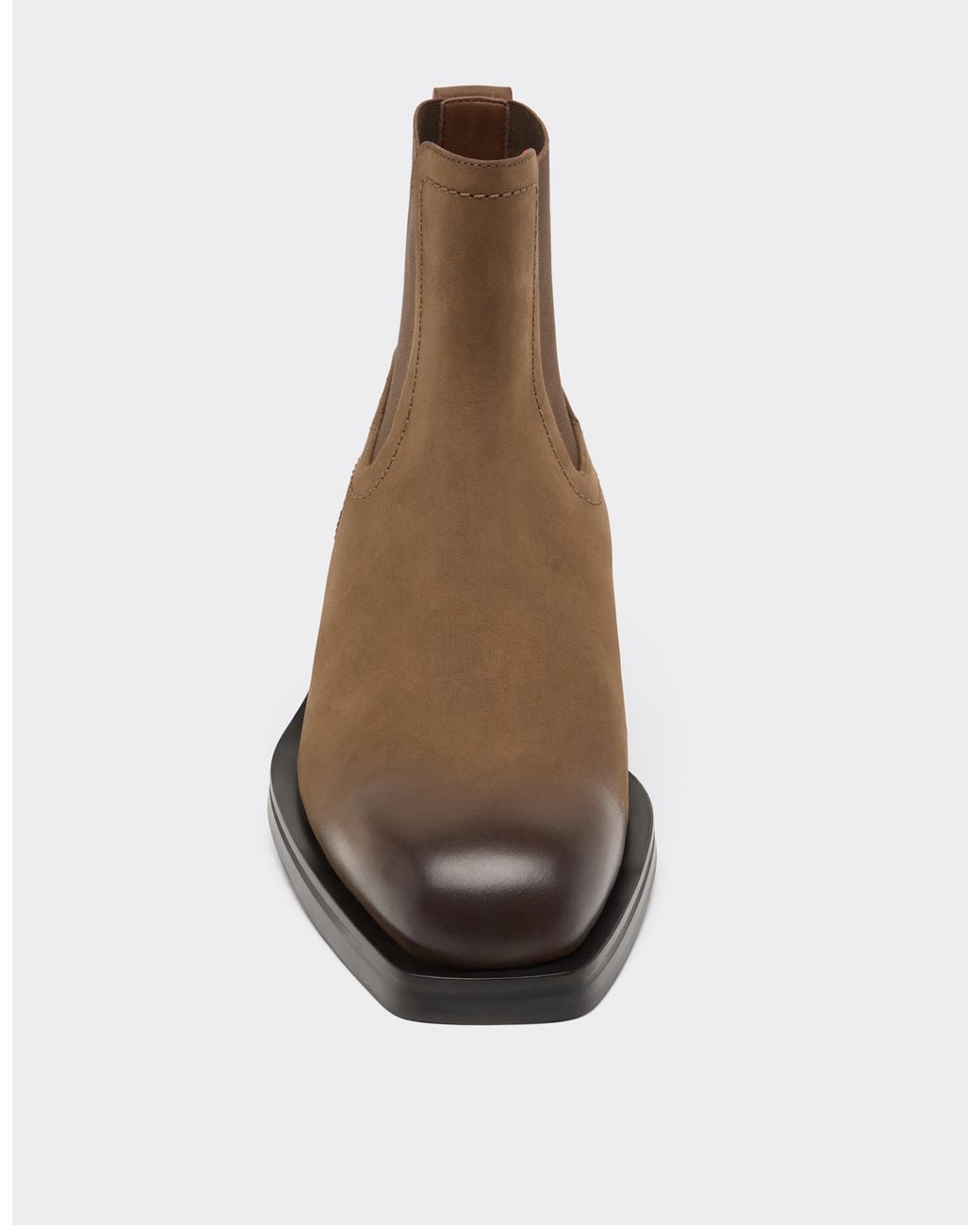 Ferrari Brown Nubuck Chelsea Boots With Logo for men
