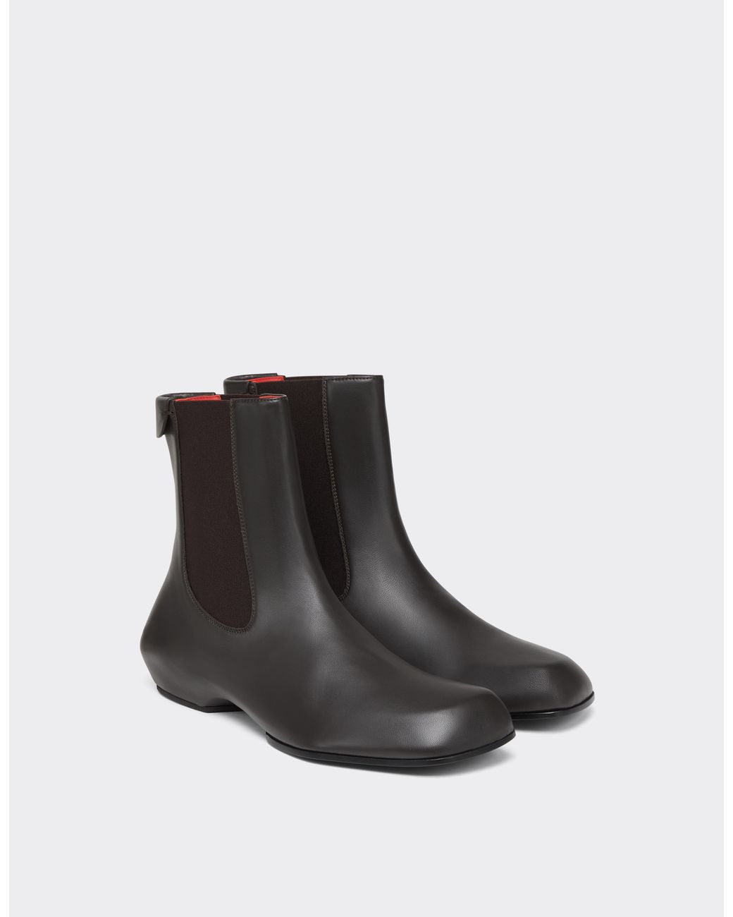 Ferrari White Polished Leather Chelsea Boots for men