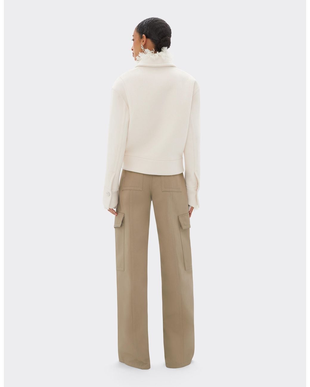 Ferrari White Double-Faced Wool Blouson