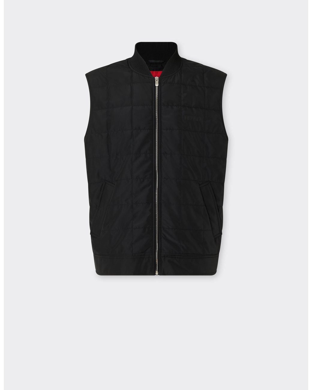 Ferrari Black Padded Technical Nylon Vest for men