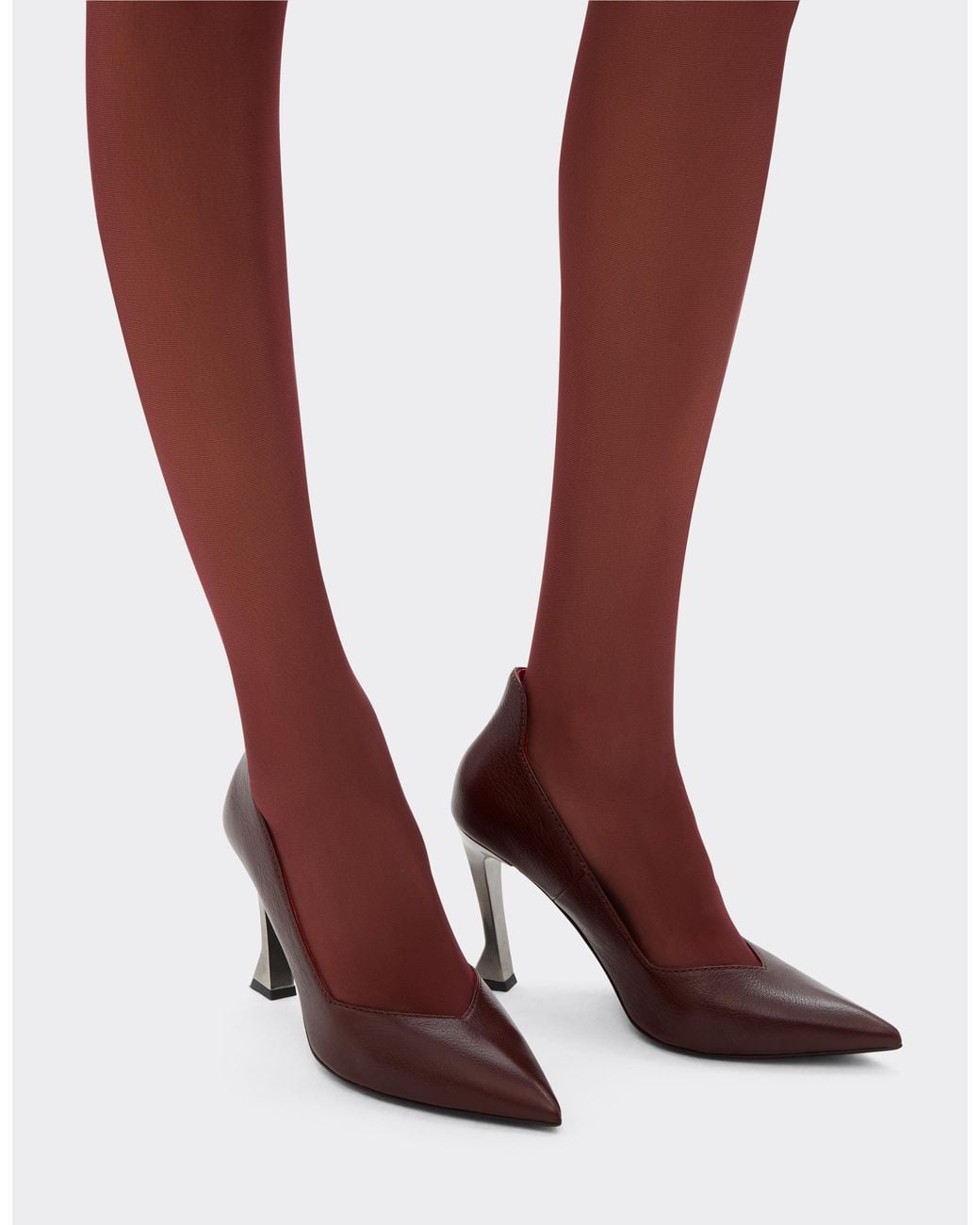 Ferrari Purple Leather Pumps With Heel