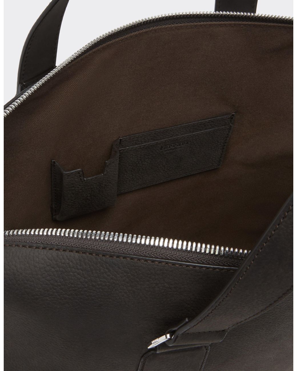Ferrari Black Waxed Leather Briefcase for men