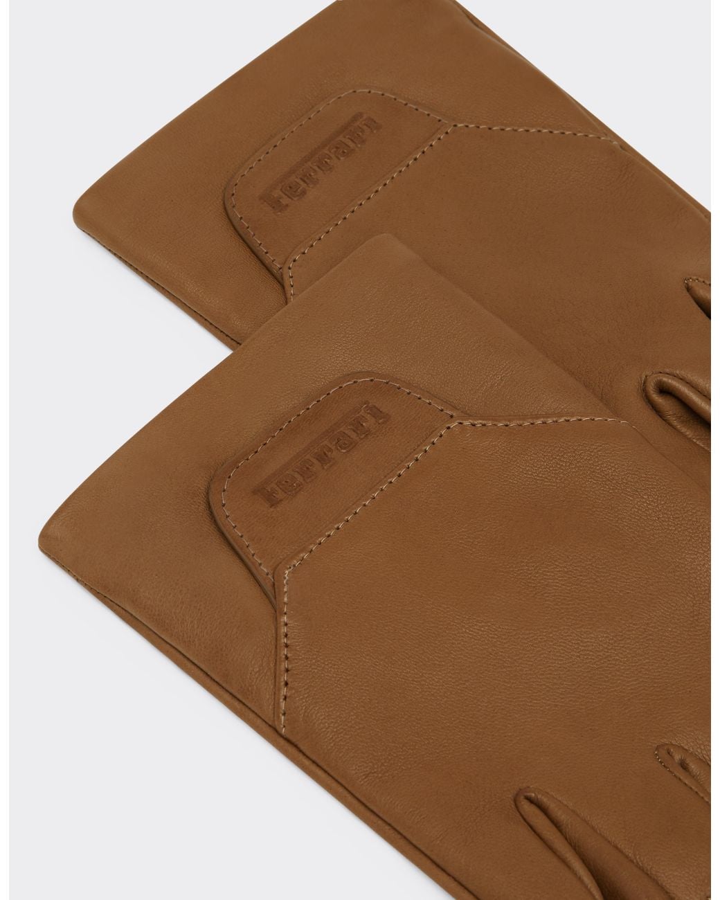 Ferrari White Fingerless Nappa Gloves for men