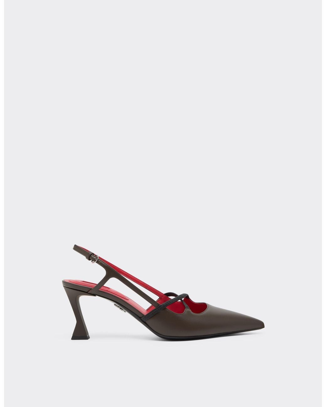 Ferrari Pink Leather Slingback With Crossed Straps