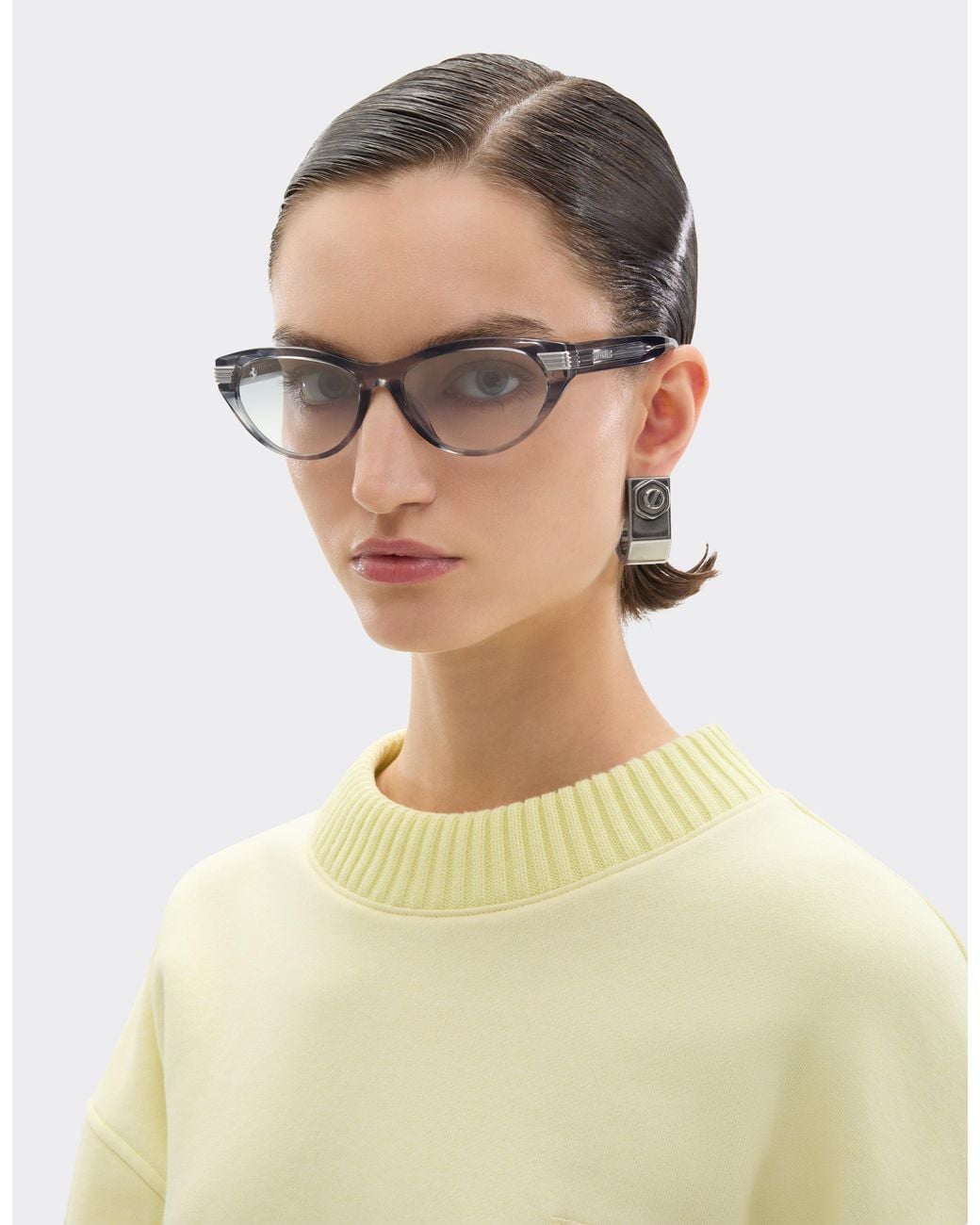 Ferrari Metallic Stripedacetate Sunglasses With Gradient Mirrored Lenses