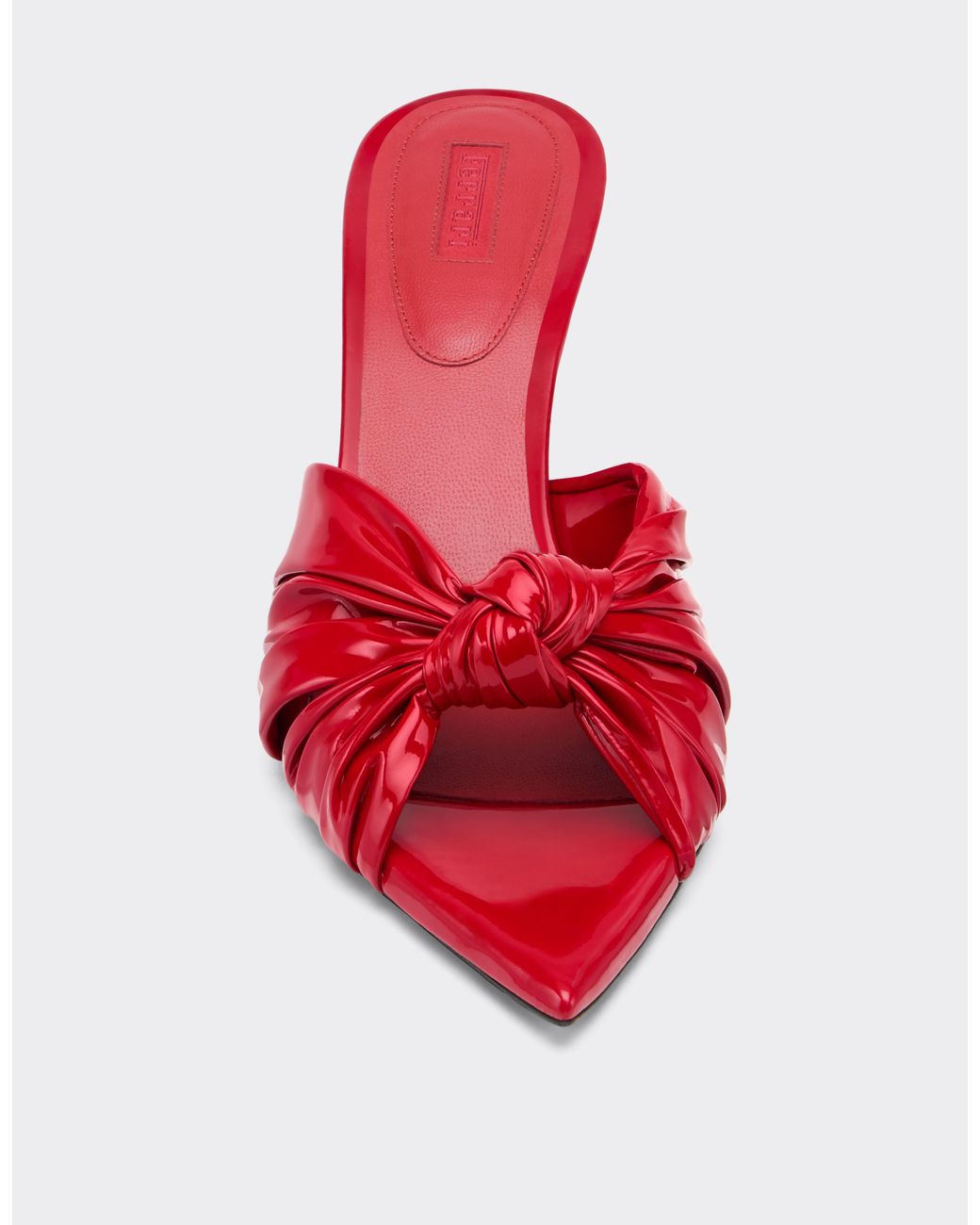 Ferrari Red Patent Leather Sandal With Knotted Design