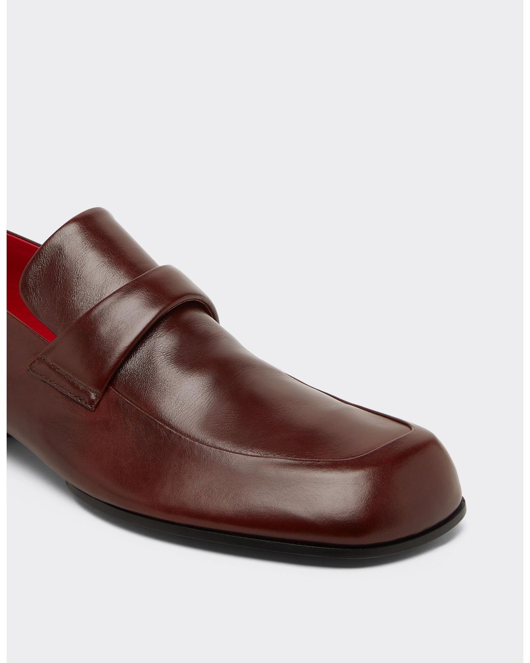 Ferrari Brown Polished Leather Loafer for men