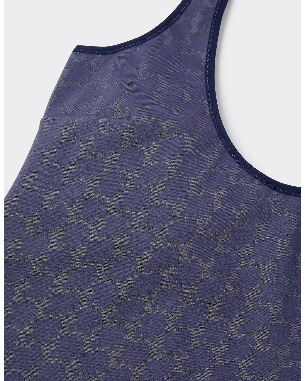 Ferrari Blue One-Piece Swimsuit With Prancing Horse Motif