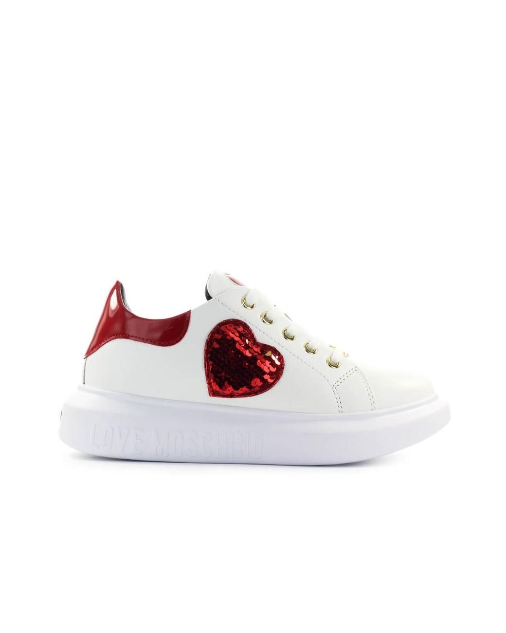 Love Moschino Red Heart White Sneaker