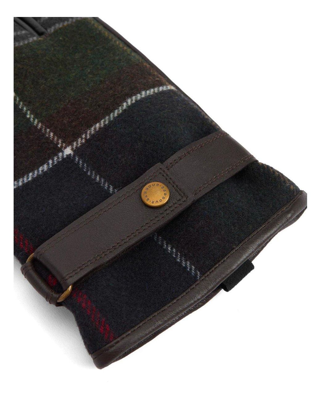 Barbour Black Newbrough Tartan Gloves for men