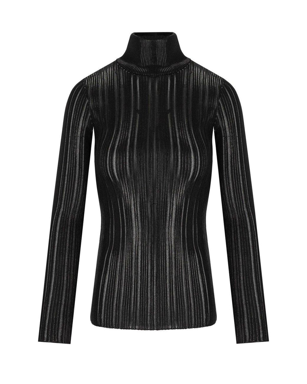 Elisabetta Franchi Black Turtleneck Top