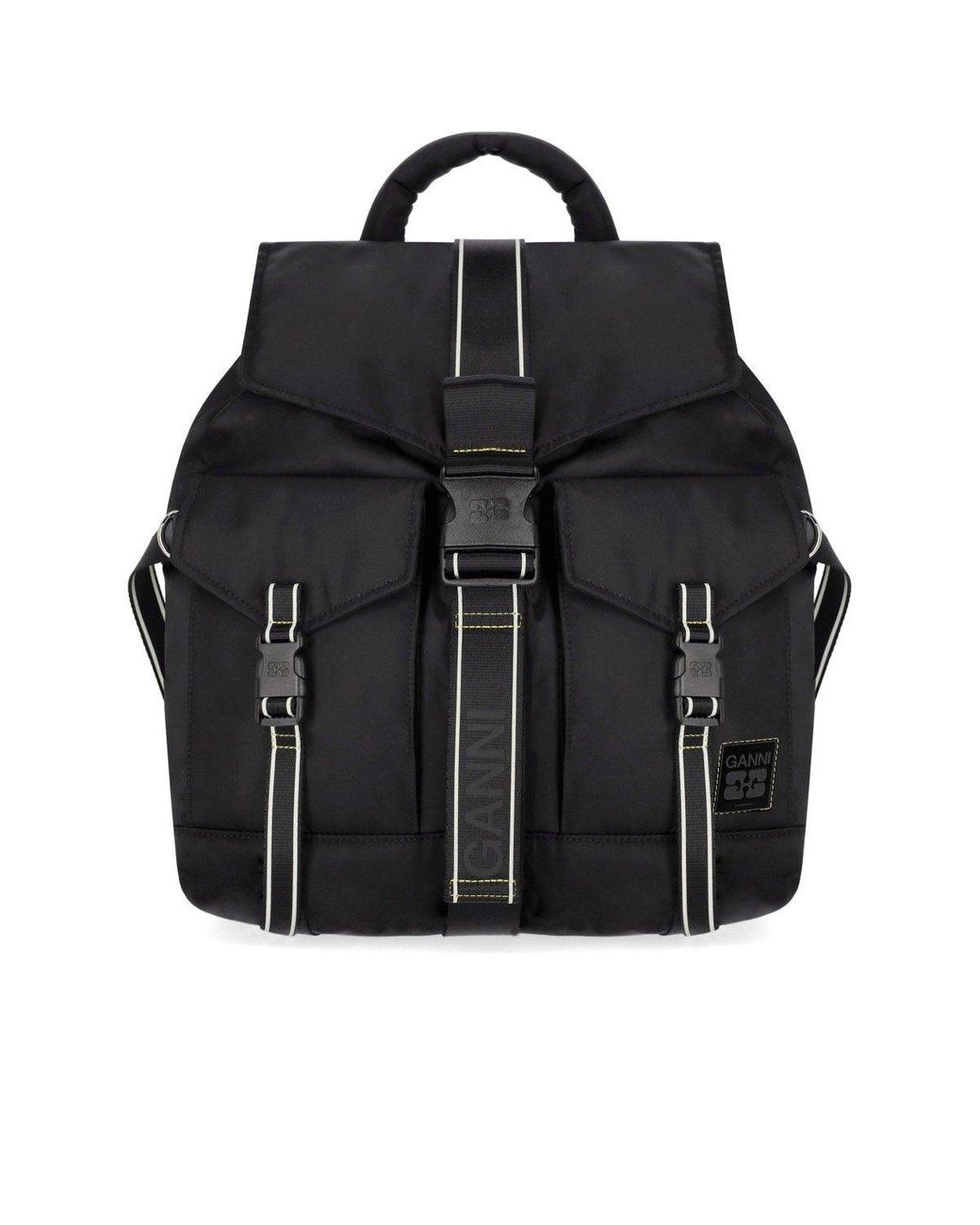 Ganni Black Re-Tech Nylon Backpack
