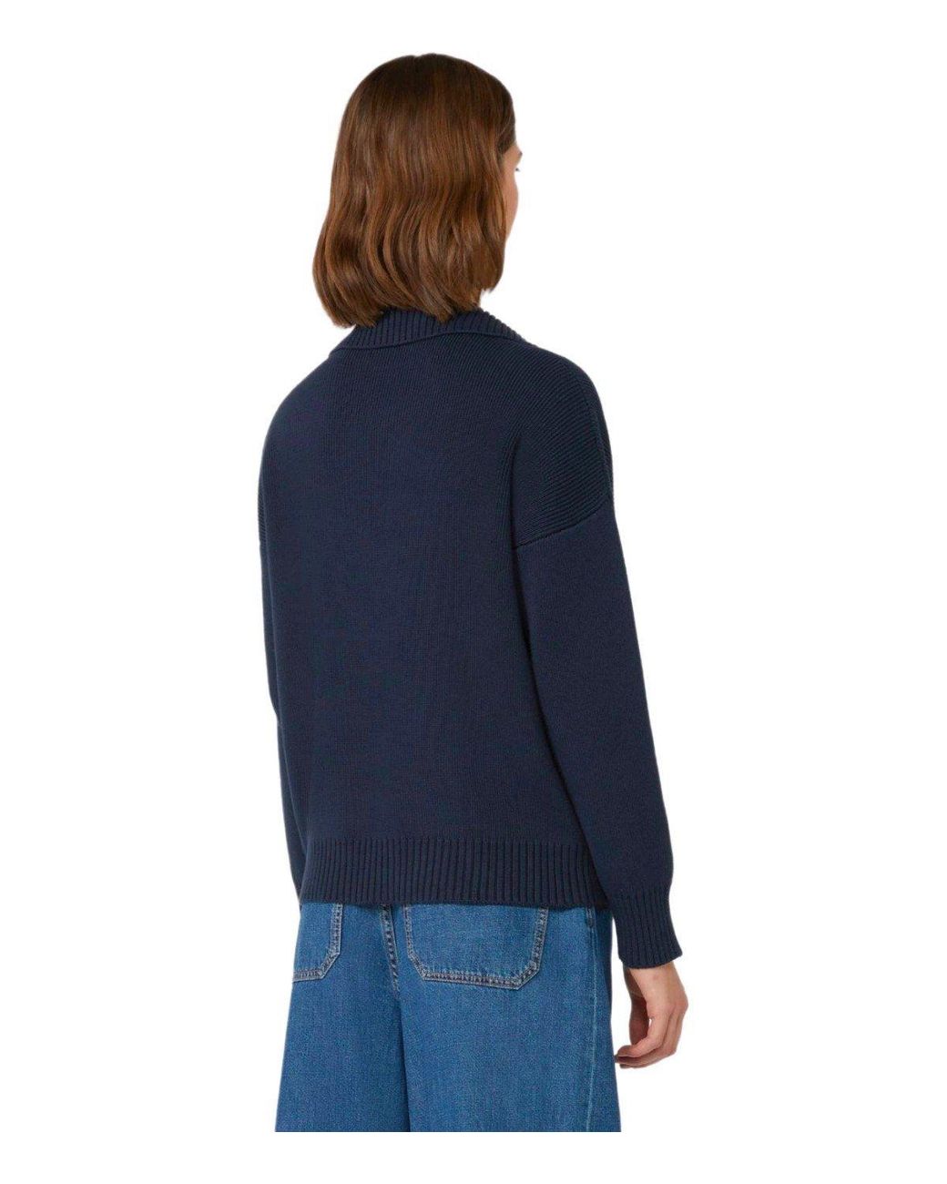 Weekend by Maxmara Saloon Blue Polo Sweater