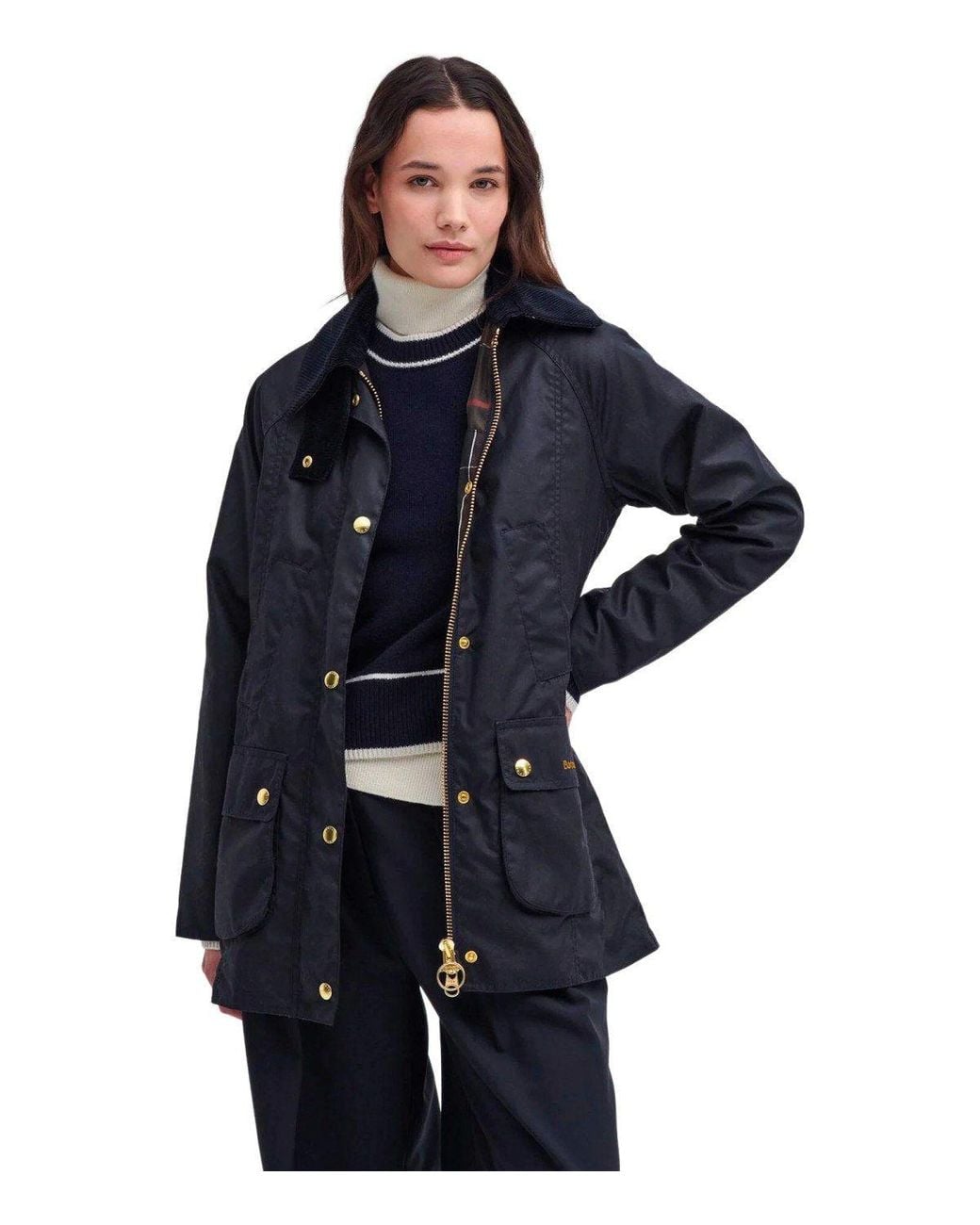Barbour Black Modern Beadnell Wax Jacket