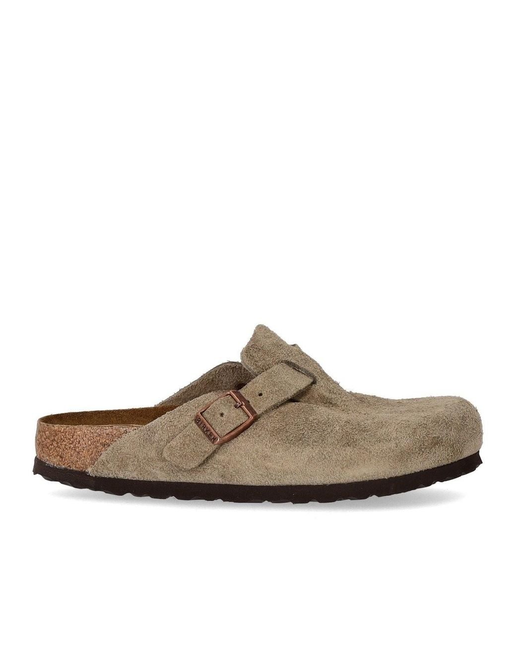 birkenstock boston clog taupe suede