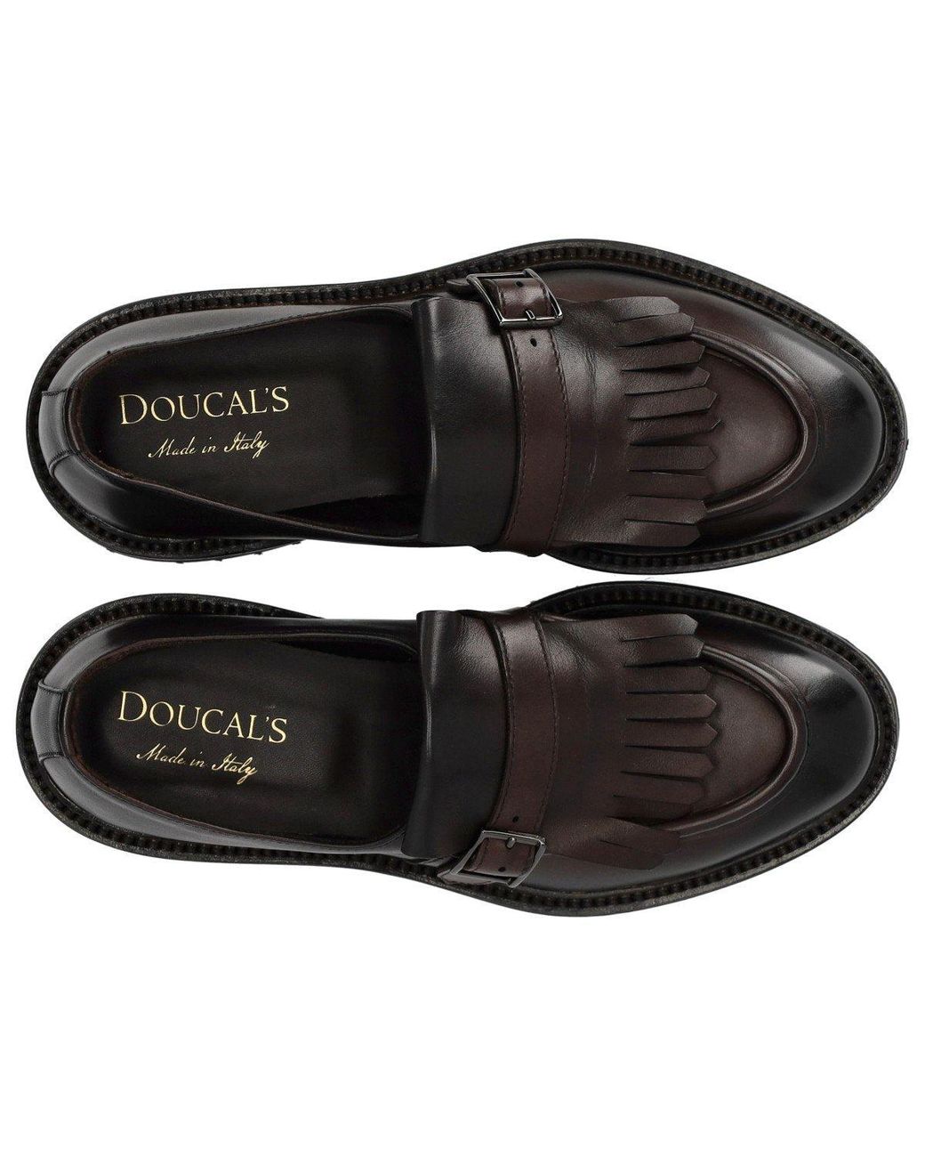 Doucal's Black Deco' Dark Loafer With Fringe