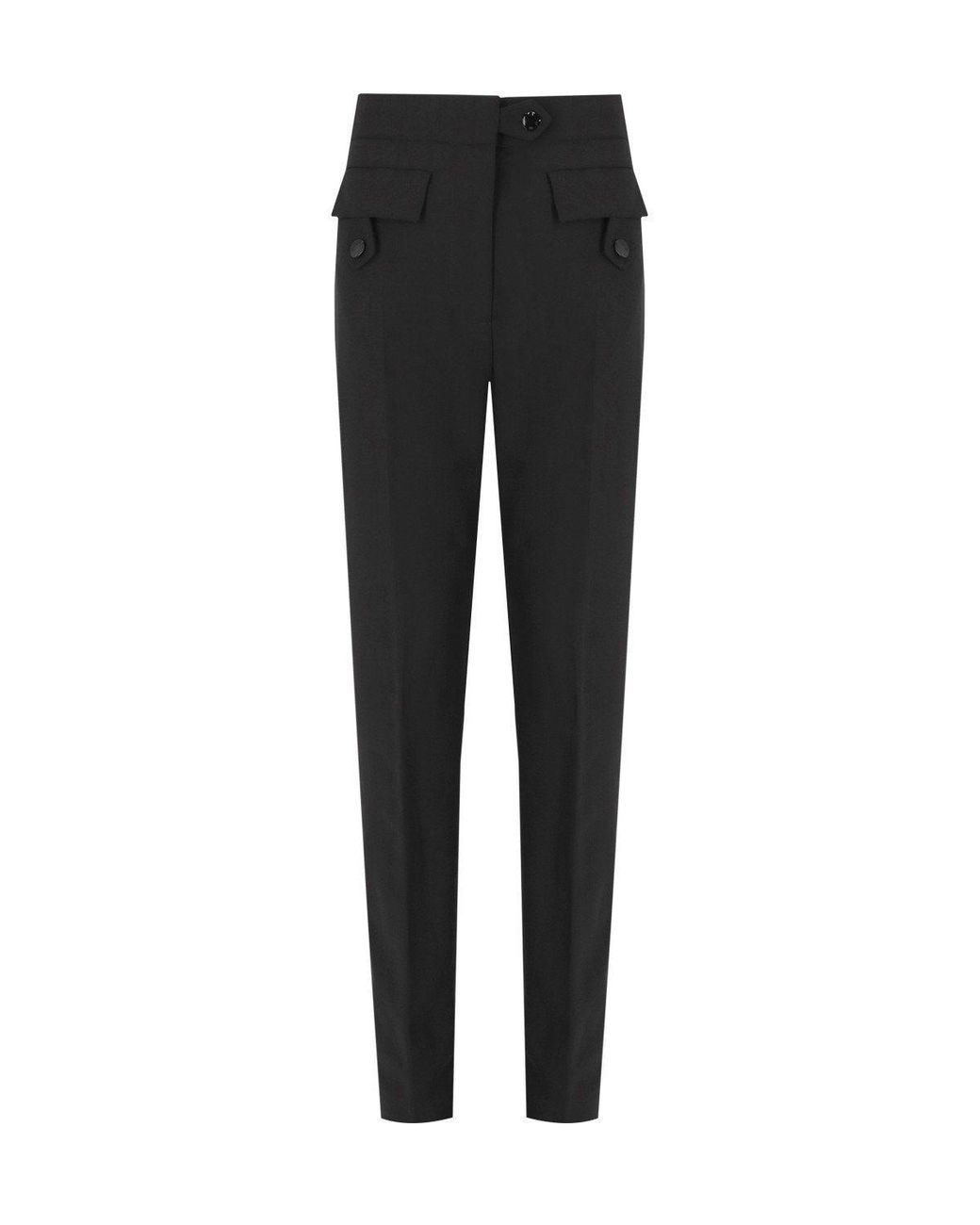 Ganni Black Twill Pants With Pockets