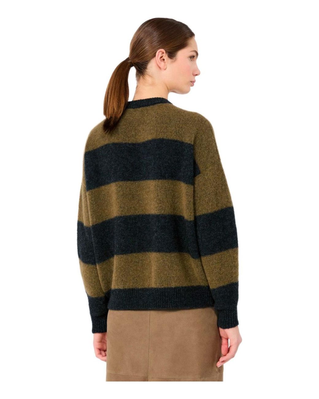 Weekend by Maxmara Green Striped Sweater Tuono