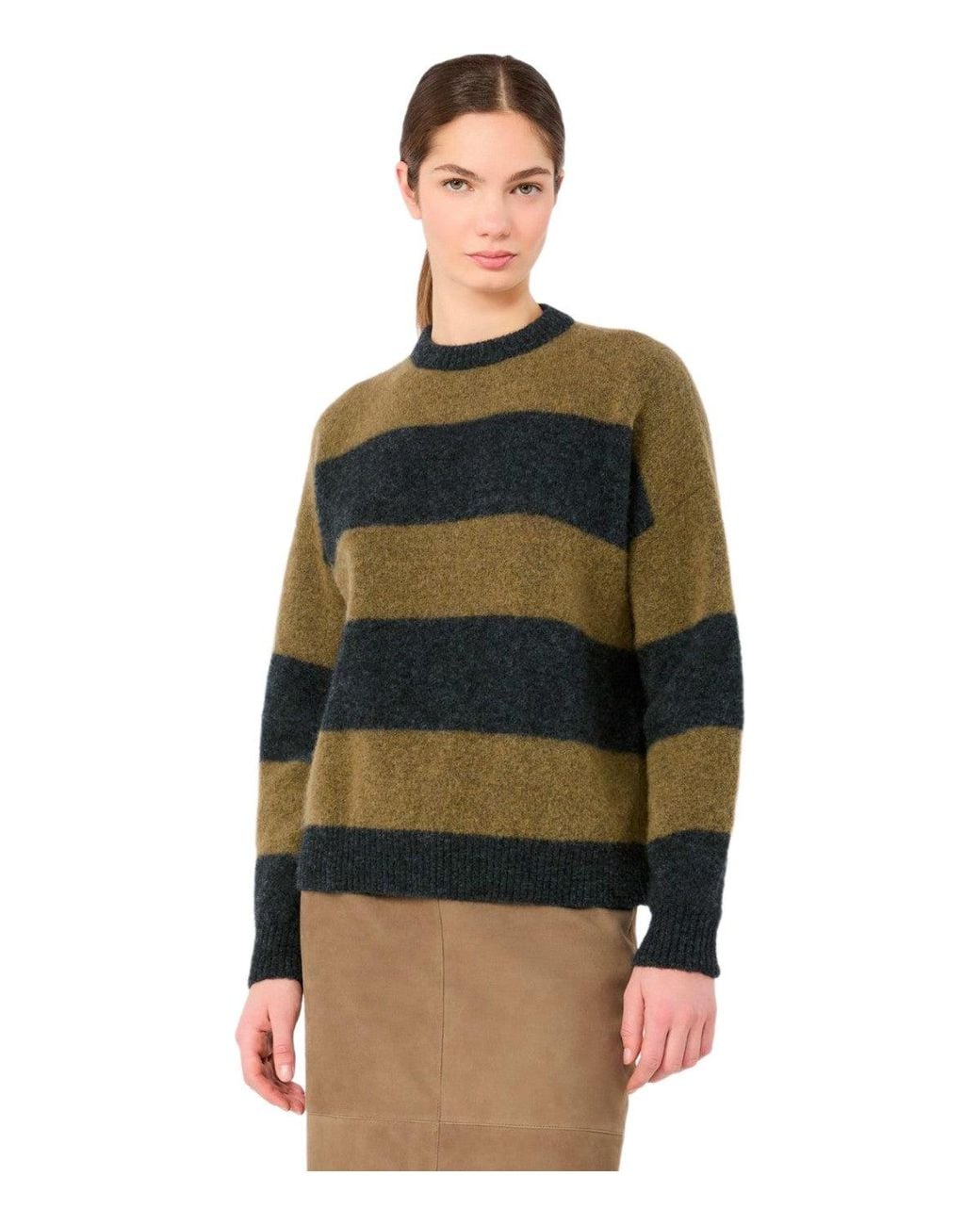 Weekend by Maxmara Green Striped Sweater Tuono