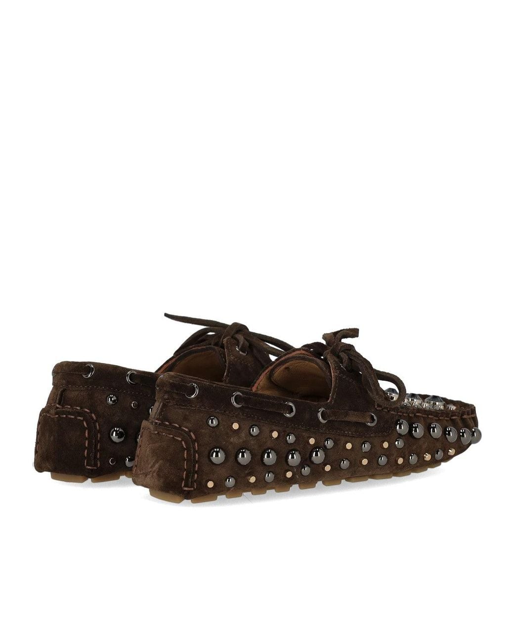 Strategia Brown Velour Studded Loafer