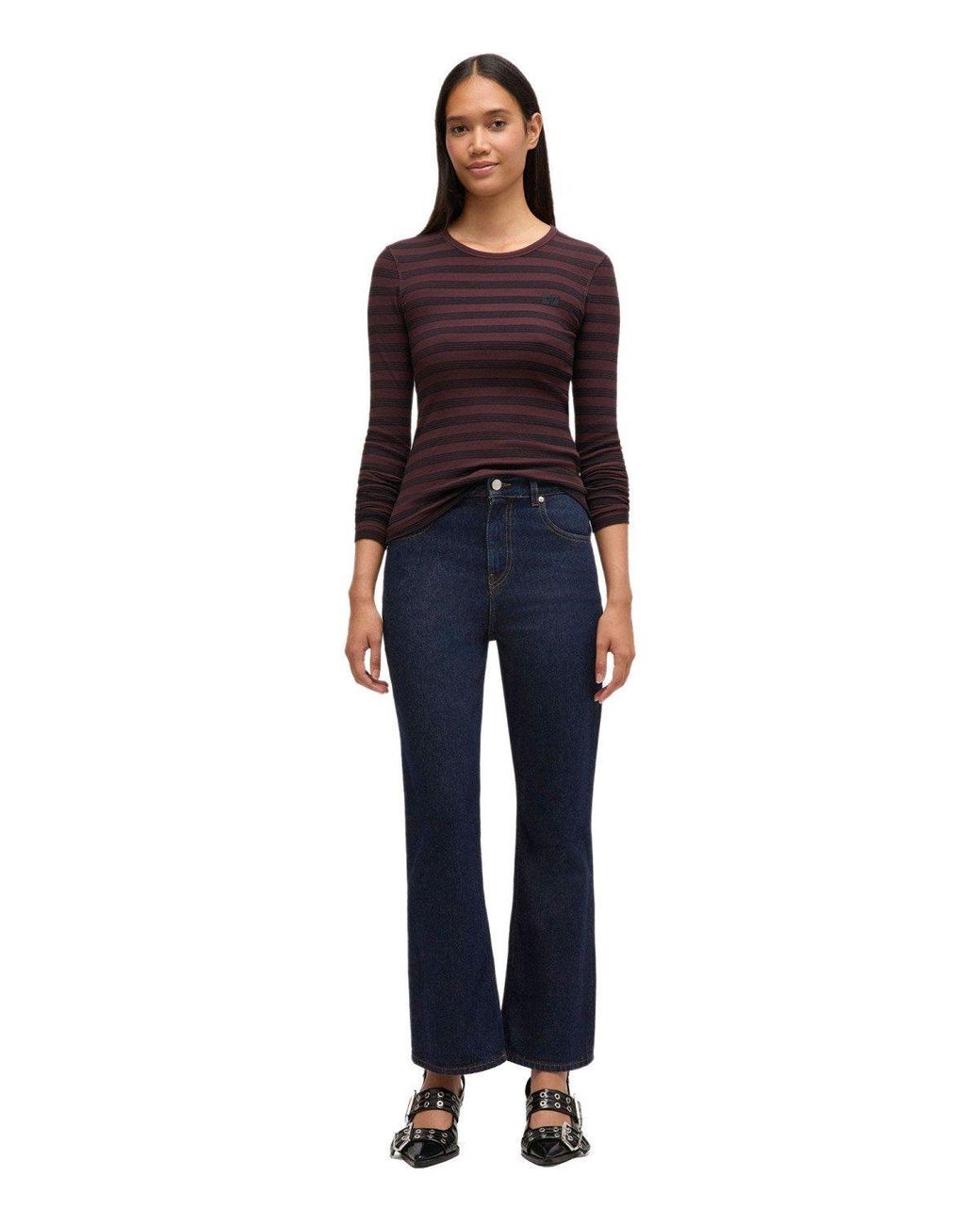 Ganni Blue Betzy Dark Cropped Bootcut Jeans