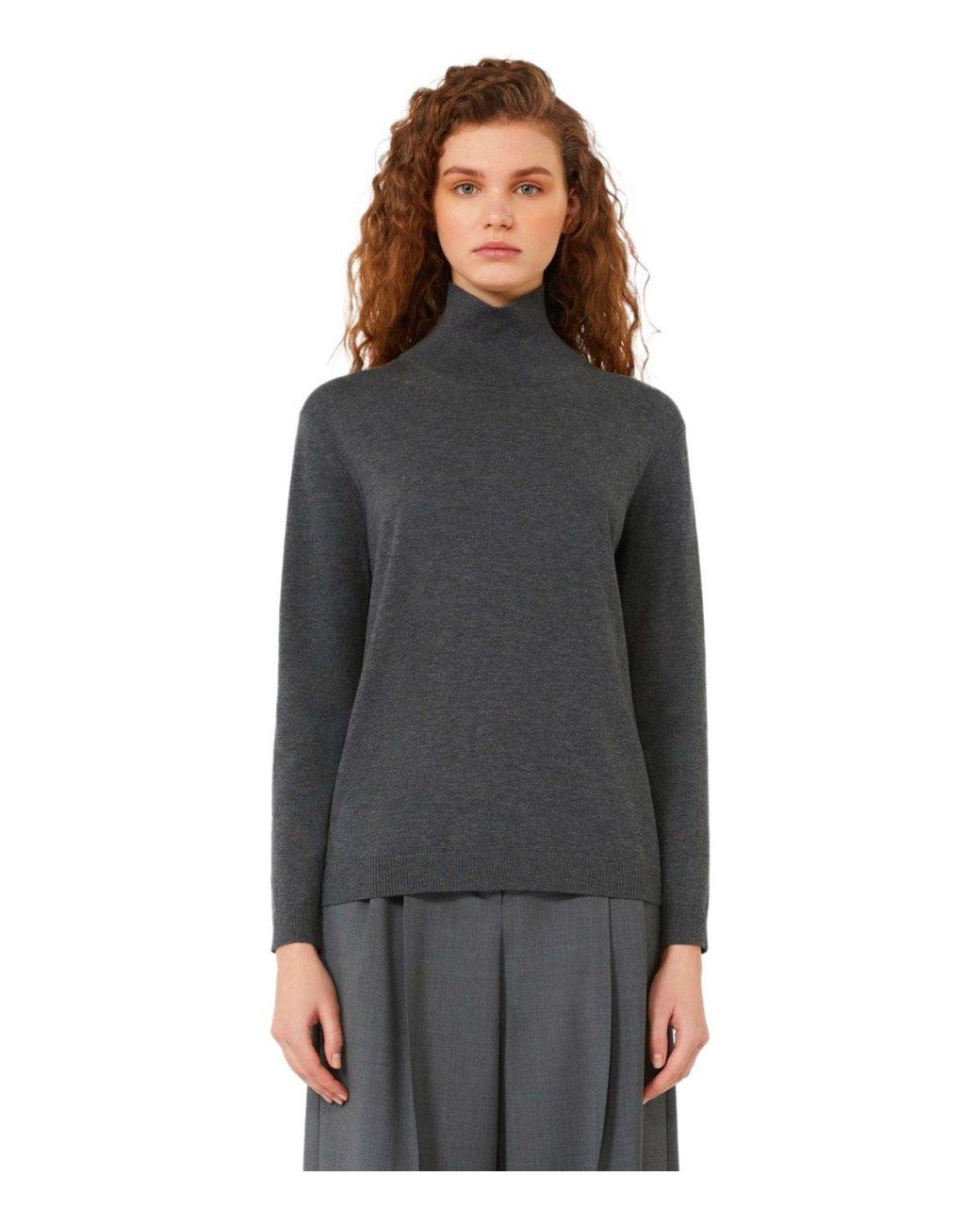 Weekend by Maxmara Gray Kiku Turtleneck Sweater