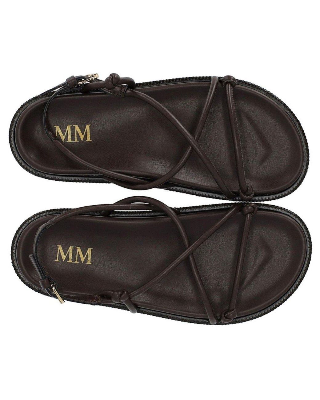 Max Mara Black Lusso Dark Flat Sandal