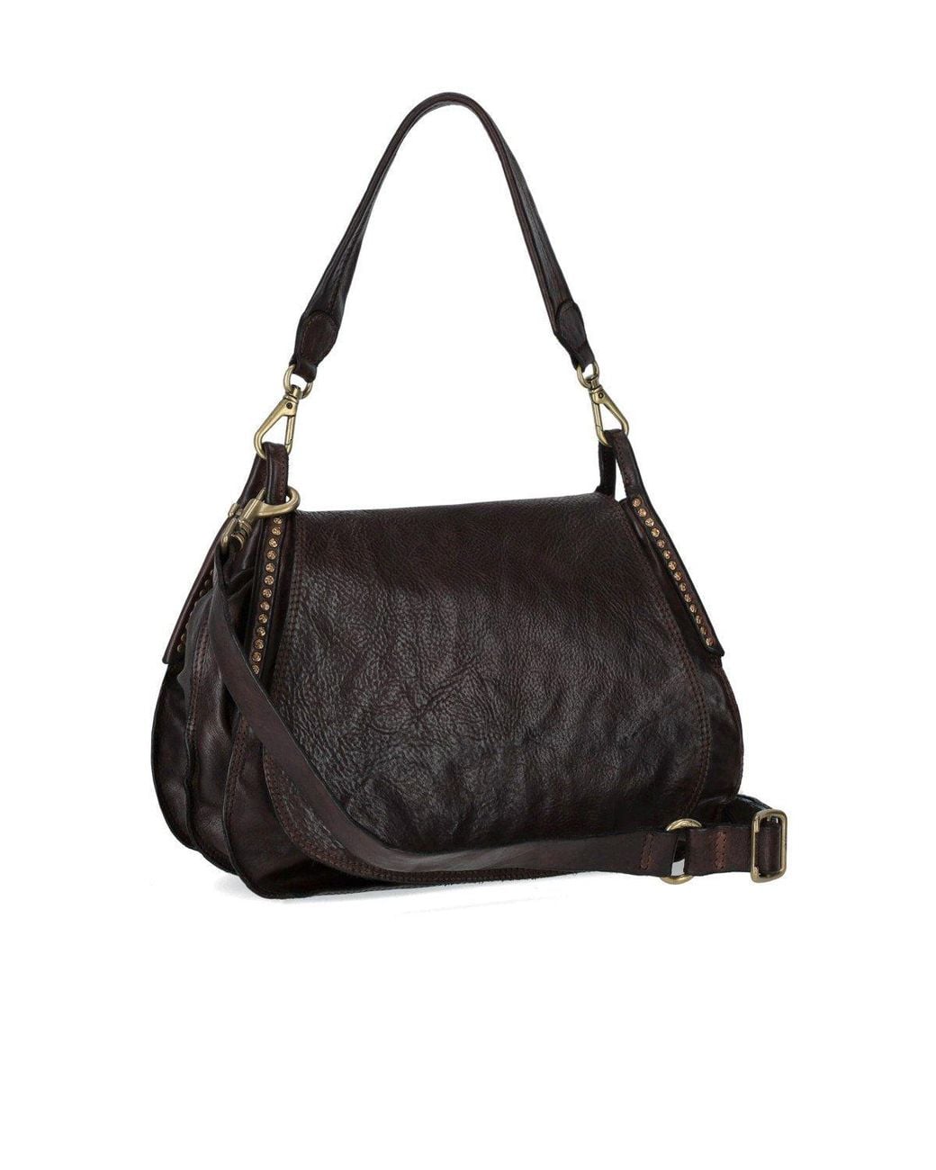 Campomaggi Black Enza Dark Shoulder Bag