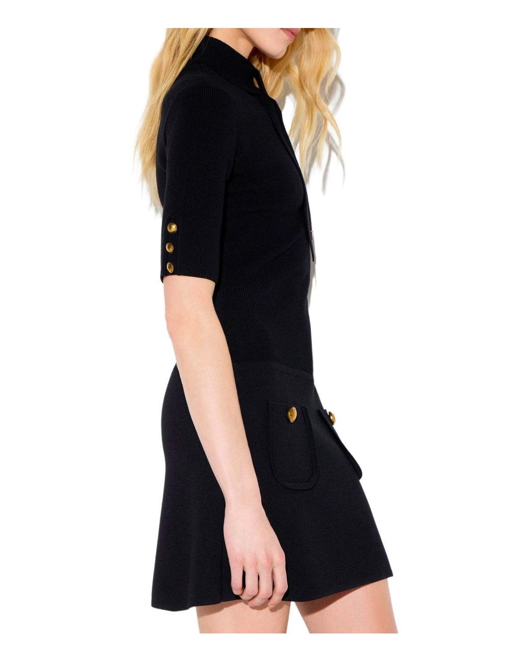 Elisabetta Franchi Black Knit Mini Dress