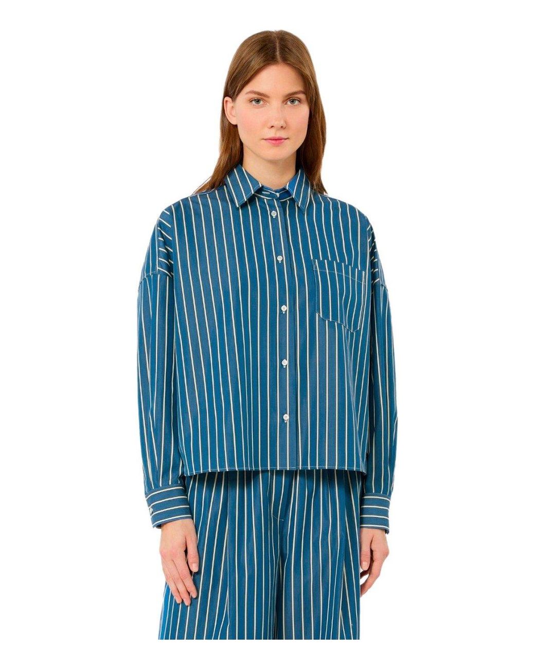 Weekend by Maxmara Blue Onore Striped Shirt