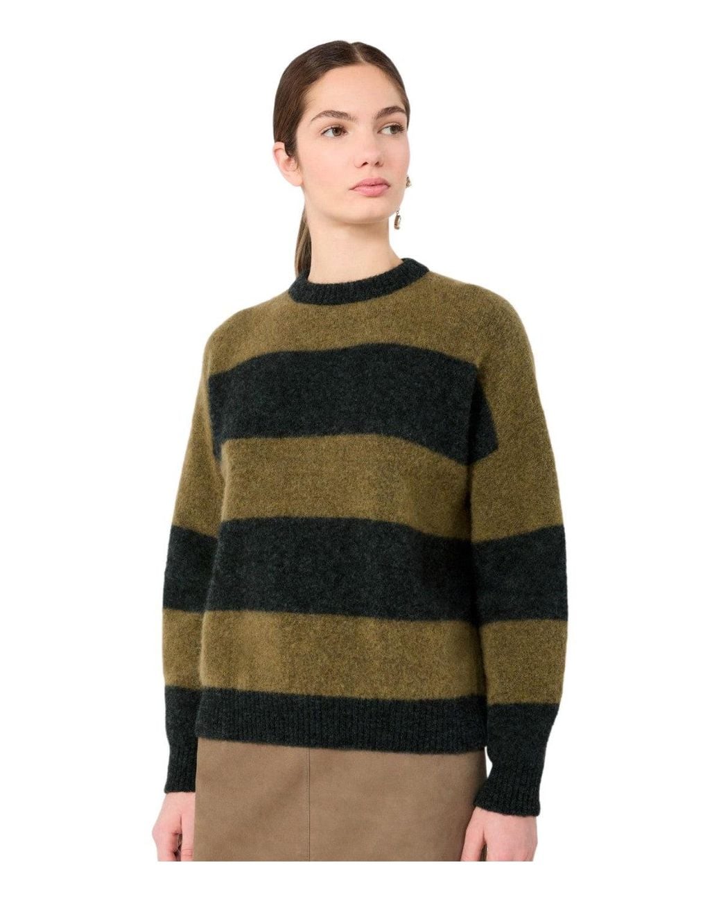 Weekend by Maxmara Green Striped Sweater Tuono
