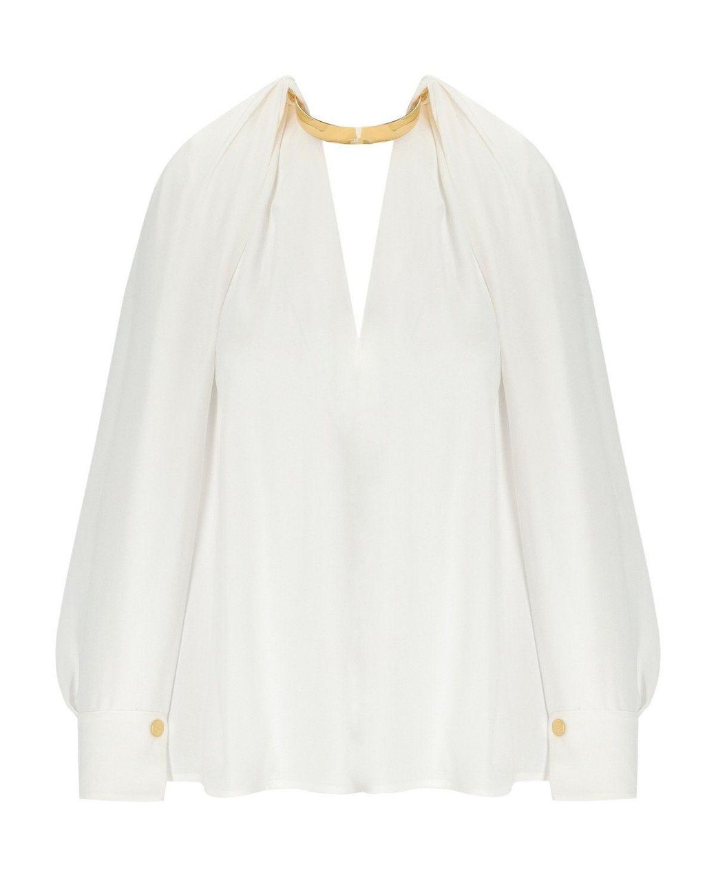 Elisabetta Franchi White Jewel Blouse
