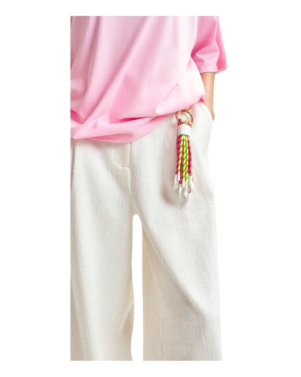 Essentiel Antwerp White Hunfair Fuchsia And Keychain