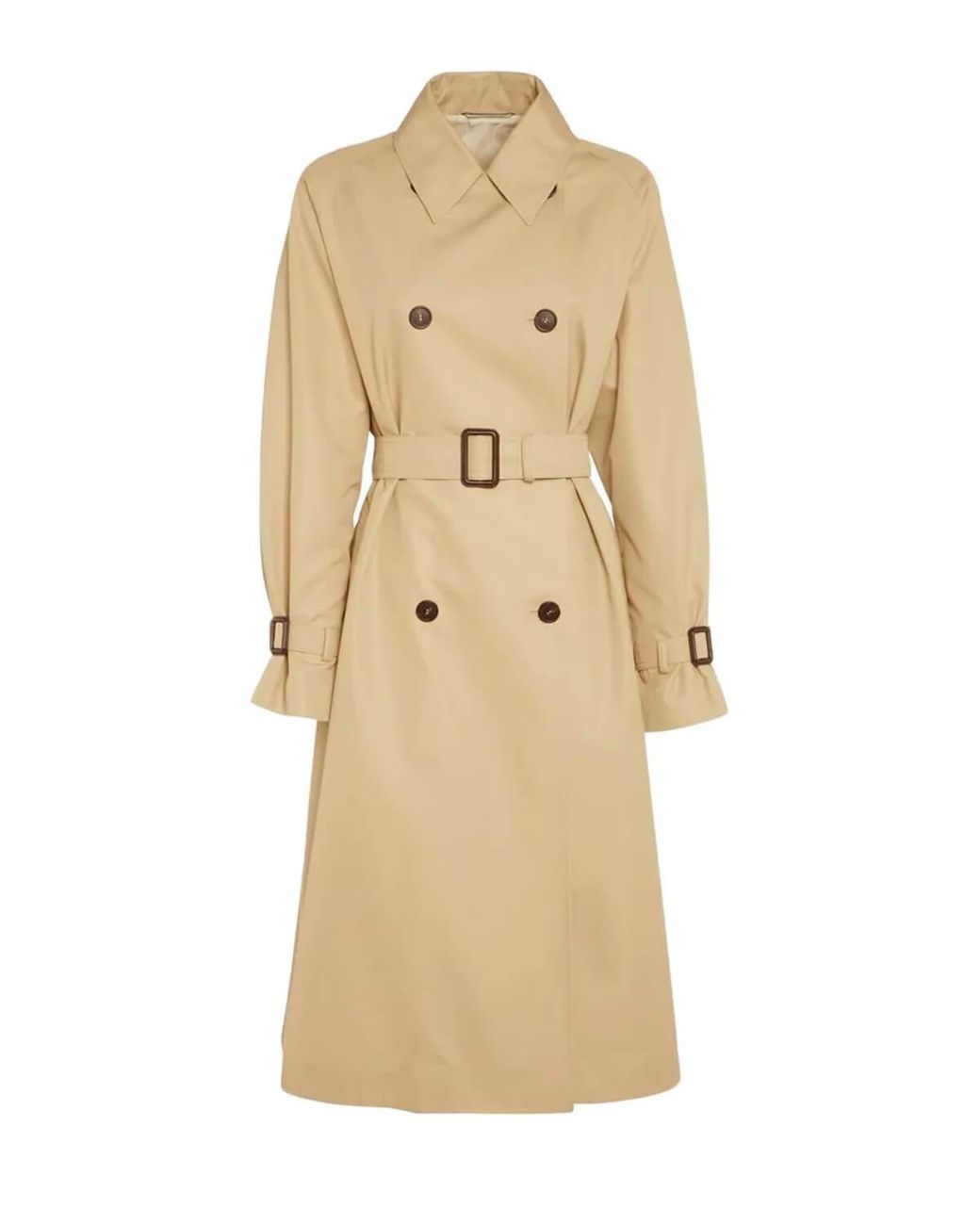 Womens Clothing Coats Raincoats and trench coats Weekend by Maxmara Wool barni Long Double-breasted Trench Coat in Brown 