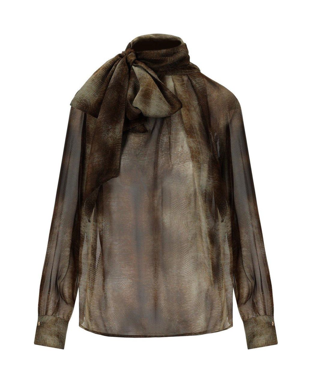 Elisabetta Franchi Brown Lizard Blouse