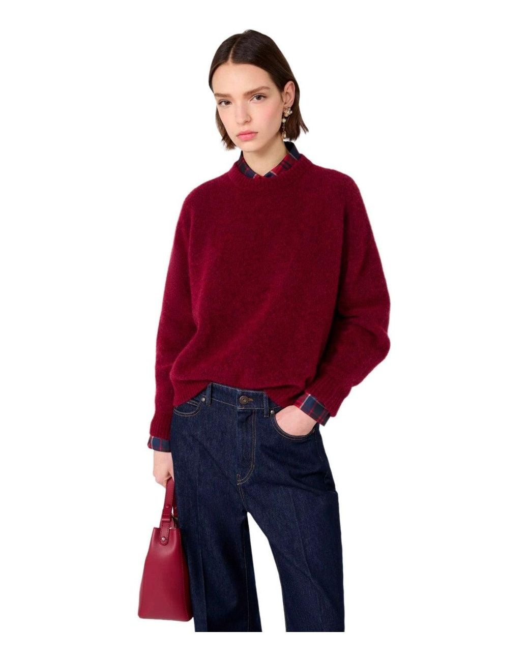 Weekend by Maxmara Red Sweater Tuono Burgundy