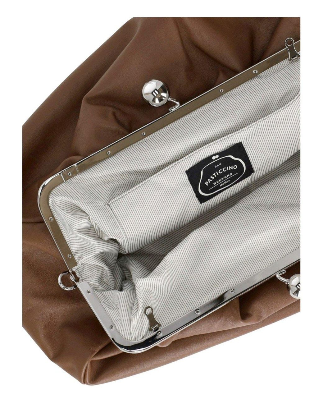 Weekend by Maxmara Brown Pasticcino Provino Large Light Clutch Bag