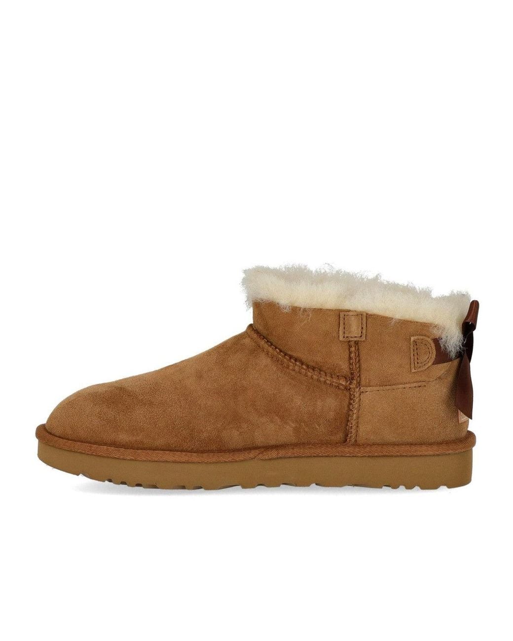 Ugg Brown Ankle Boot Ultra Mini Bailey Bow Chestnut