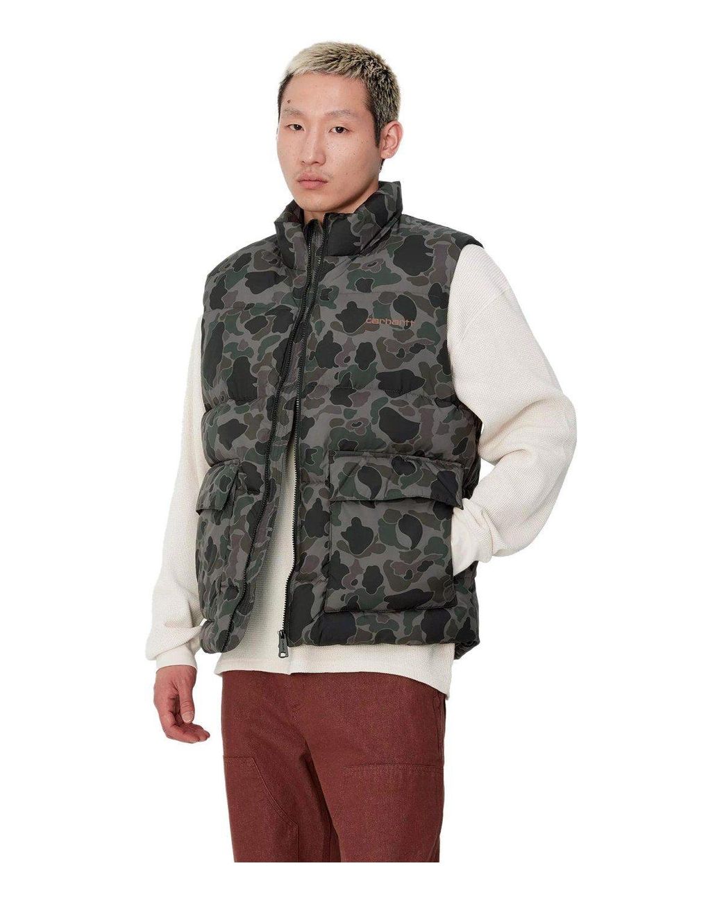 Carhartt Gray Springfield Camo Duck Vest for men