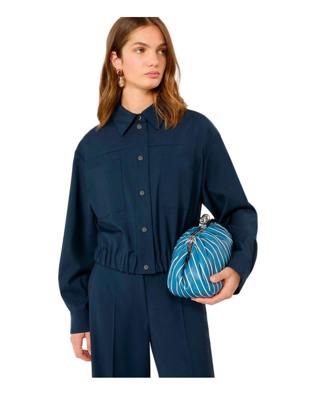 Weekend by Maxmara Blue Decano Shirt Jacket