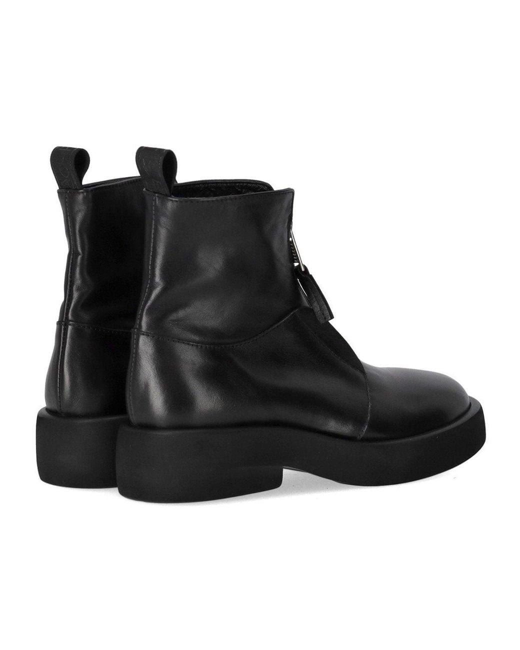 Elena Iachi Black Zipped Ankle Boot