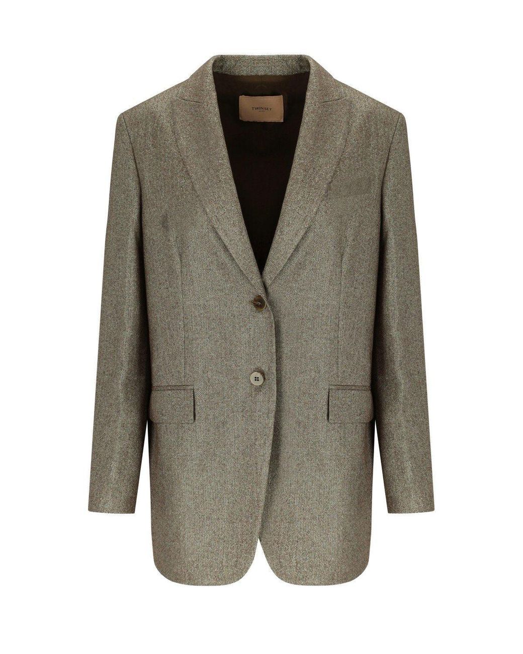 Twinset Green Single-Breasted Blazer