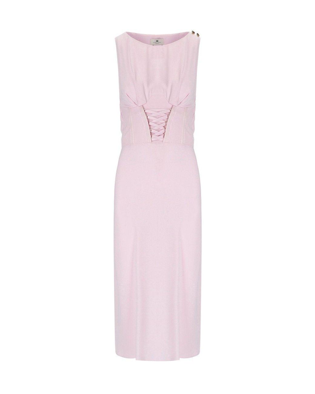 Elisabetta Franchi Pink Quarzo Midi Dress
